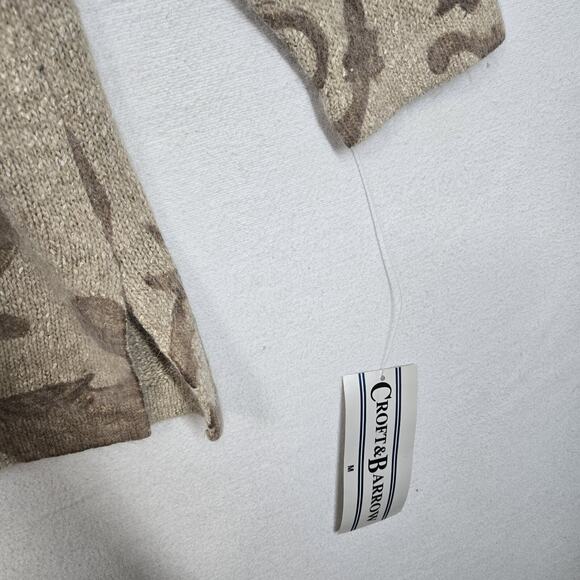 VTG Croft & Barrow Silk Angora Rabbit Hair Sweater Sz M Beige Brown Baroque NEW - Picture 7 of 13